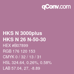カラーコード: HKS N 3000plus - HKS N 26 N-50-30 | qconv.com