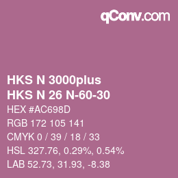 Código de color: HKS N 3000plus - HKS N 26 N-60-30 | qconv.com