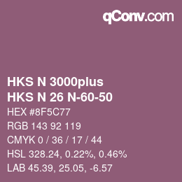 カラーコード: HKS N 3000plus - HKS N 26 N-60-50 | qconv.com