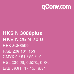 Código de color: HKS N 3000plus - HKS N 26 N-70-0 | qconv.com