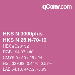 Código de color: HKS N 3000plus - HKS N 26 N-70-10 | qconv.com