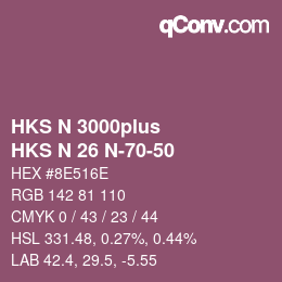 Farbcode: HKS N 3000plus - HKS N 26 N-70-50 | qconv.com