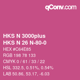 Farbcode: HKS N 3000plus - HKS N 26 N-80-0 | qconv.com