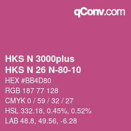 Farbcode: HKS N 3000plus - HKS N 26 N-80-10 | qconv.com