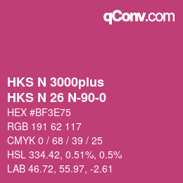 Color code: HKS N 3000plus - HKS N 26 N-90-0 | qconv.com