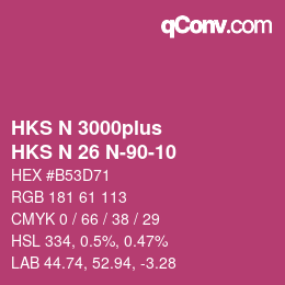 Farbcode: HKS N 3000plus - HKS N 26 N-90-10 | qconv.com