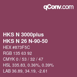 カラーコード: HKS N 3000plus - HKS N 26 N-90-50 | qconv.com