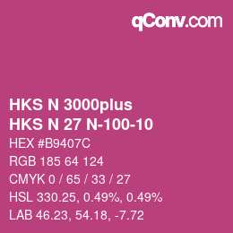 Color code: HKS N 3000plus - HKS N 27 N-100-10 | qconv.com