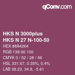 カラーコード: HKS N 3000plus - HKS N 27 N-100-50 | qconv.com