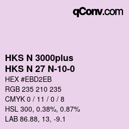 Farbcode: HKS N 3000plus - HKS N 27 N-10-0 | qconv.com