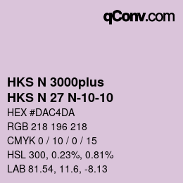 カラーコード: HKS N 3000plus - HKS N 27 N-10-10 | qconv.com