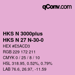 Color code: HKS N 3000plus - HKS N 27 N-30-0 | qconv.com