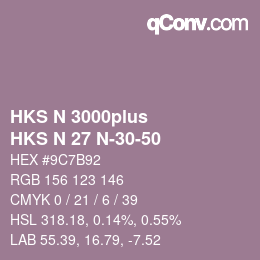 Code couleur: HKS N 3000plus - HKS N 27 N-30-50 | qconv.com