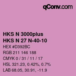 Farbcode: HKS N 3000plus - HKS N 27 N-40-10 | qconv.com