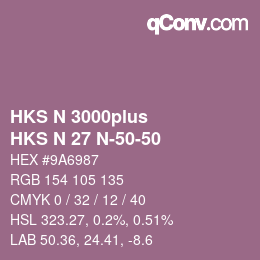 Color code: HKS N 3000plus - HKS N 27 N-50-50 | qconv.com