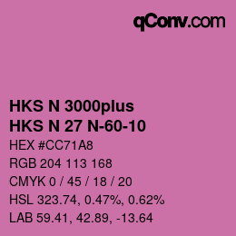 Código de color: HKS N 3000plus - HKS N 27 N-60-10 | qconv.com