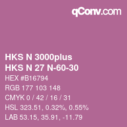 Código de color: HKS N 3000plus - HKS N 27 N-60-30 | qconv.com