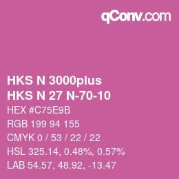 Color code: HKS N 3000plus - HKS N 27 N-70-10 | qconv.com