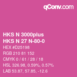 Farbcode: HKS N 3000plus - HKS N 27 N-80-0 | qconv.com