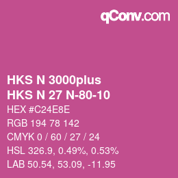 Farbcode: HKS N 3000plus - HKS N 27 N-80-10 | qconv.com