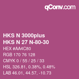 Farbcode: HKS N 3000plus - HKS N 27 N-80-30 | qconv.com