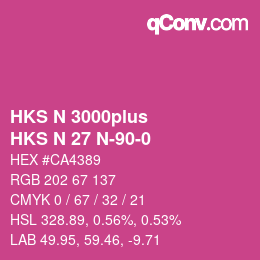 Color code: HKS N 3000plus - HKS N 27 N-90-0 | qconv.com