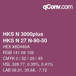 Código de color: HKS N 3000plus - HKS N 27 N-90-50 | qconv.com