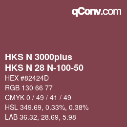 Farbcode: HKS N 3000plus - HKS N 28 N-100-50 | qconv.com