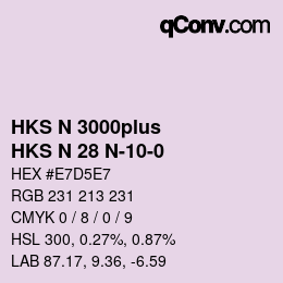 颜色代码: HKS N 3000plus - HKS N 28 N-10-0 | qconv.com