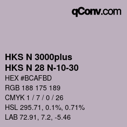 Código de color: HKS N 3000plus - HKS N 28 N-10-30 | qconv.com