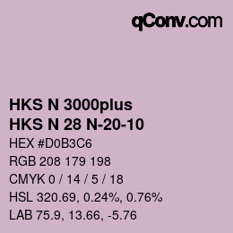 カラーコード: HKS N 3000plus - HKS N 28 N-20-10 | qconv.com