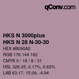 颜色代码: HKS N 3000plus - HKS N 28 N-30-30 | qconv.com