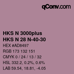 Color code: HKS N 3000plus - HKS N 28 N-40-30 | qconv.com