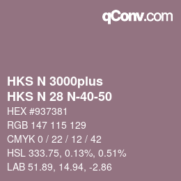 カラーコード: HKS N 3000plus - HKS N 28 N-40-50 | qconv.com