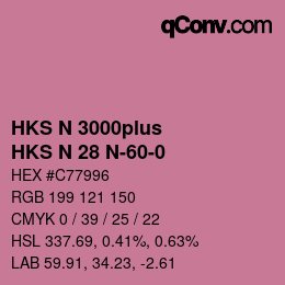 Color code: HKS N 3000plus - HKS N 28 N-60-0 | qconv.com