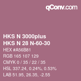 颜色代码: HKS N 3000plus - HKS N 28 N-60-30 | qconv.com