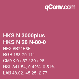 Code couleur: HKS N 3000plus - HKS N 28 N-80-0 | qconv.com