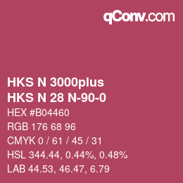 カラーコード: HKS N 3000plus - HKS N 28 N-90-0 | qconv.com