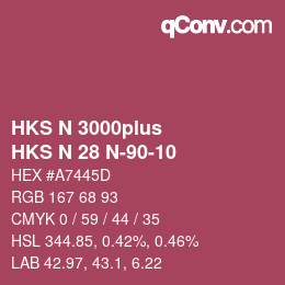 カラーコード: HKS N 3000plus - HKS N 28 N-90-10 | qconv.com