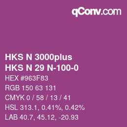 Farbcode: HKS N 3000plus - HKS N 29 N-100-0 | qconv.com