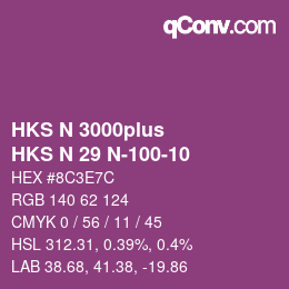 Farbcode: HKS N 3000plus - HKS N 29 N-100-10 | qconv.com