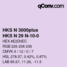 Farbcode: HKS N 3000plus - HKS N 29 N-10-0 | qconv.com