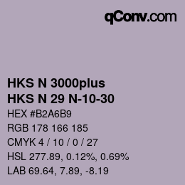 Farbcode: HKS N 3000plus - HKS N 29 N-10-30 | qconv.com
