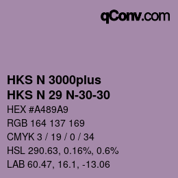 Color code: HKS N 3000plus - HKS N 29 N-30-30 | qconv.com