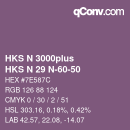 Farbcode: HKS N 3000plus - HKS N 29 N-60-50 | qconv.com