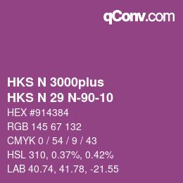 Código de color: HKS N 3000plus - HKS N 29 N-90-10 | qconv.com