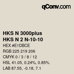 Code couleur: HKS N 3000plus - HKS N 2 N-10-10 | qconv.com