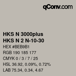 Código de color: HKS N 3000plus - HKS N 2 N-10-30 | qconv.com