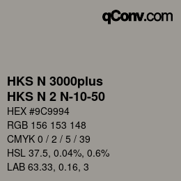 Code couleur: HKS N 3000plus - HKS N 2 N-10-50 | qconv.com