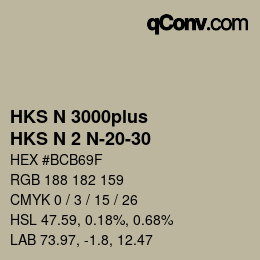 Farbcode: HKS N 3000plus - HKS N 2 N-20-30 | qconv.com